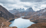 Panoramic view of Sikkim Himalayas with mountains, lakes, and scenic landscapes