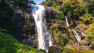 Vantawng Falls cascading in lush Mizoram forest